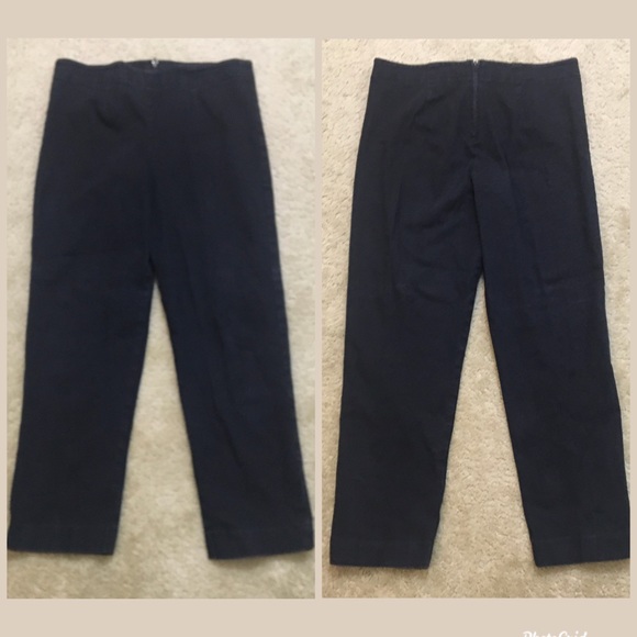 Free People Black Slim Pants High Rise Skinny Back Zipper Stretch Career Size 7 - Picture 1 of 7